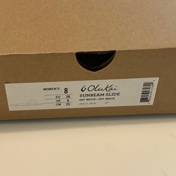 NEW - Olukai Sunbeam Slide Beach Sandals- Off White - Size 8 - Picture 3 of 4